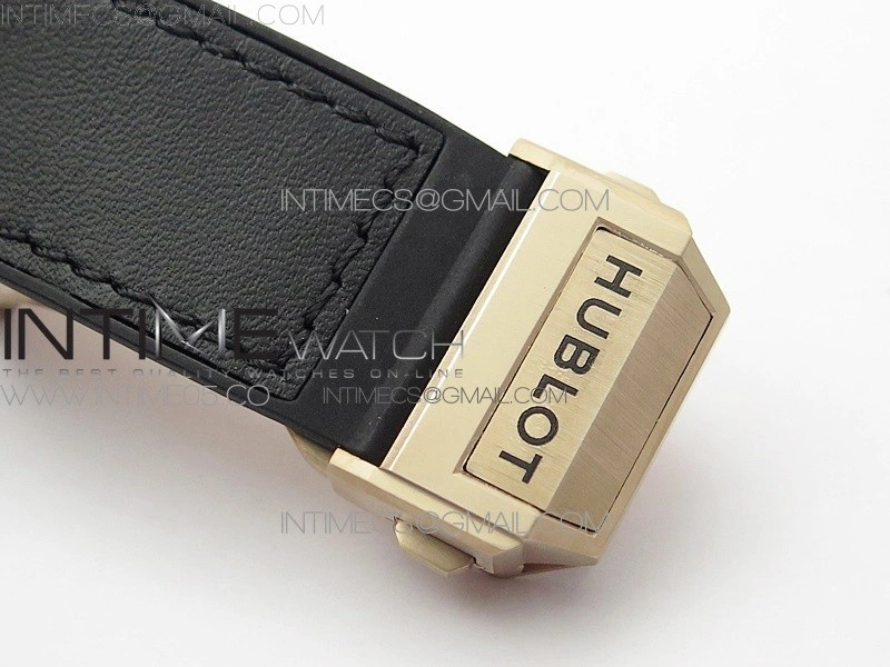 Big Bang Sang Bleu RG Ti Crystal Bezel WWF 1:1 Best Edition Black Skeletonal Dial On Black Gummy Strap Asian HB1213 V2