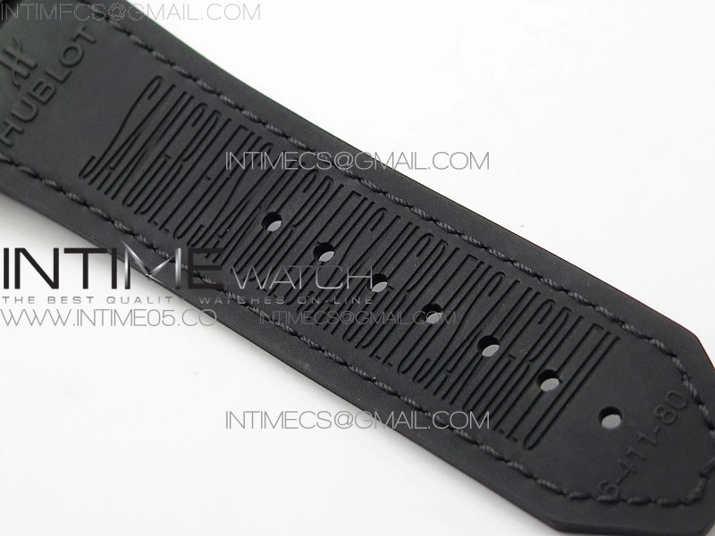 Big Bang Sang Bleu RG Ti Crystal Bezel WWF 1:1 Best Edition Black Skeletonal Dial On Black Gummy Strap Asian HB1213 V2