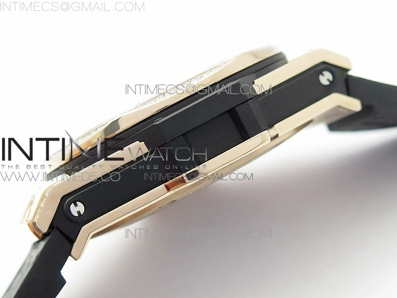 Big Bang Sang Bleu RG Ti Crystal Case Bezel WWF 1:1 Best Edition Black Skeletonal Dial On Black Gummy Strap Asian HB1213 V2