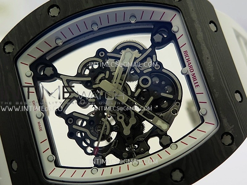 RM055 White Inner Bezel White Crown NTPT ZF 1:1 Best Edition On White Rubber Strap RMUL2 Super Clone V2