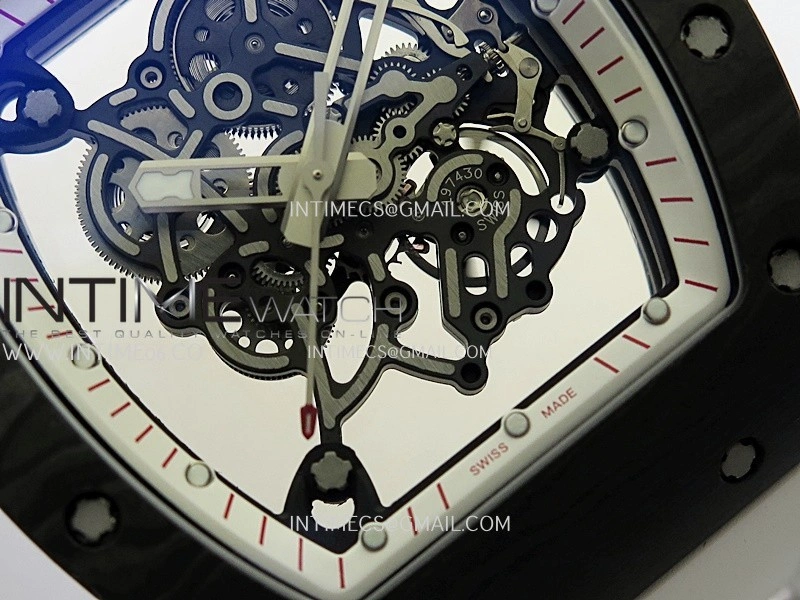 RM055 White Inner Bezel White Crown NTPT ZF 1:1 Best Edition On White Rubber Strap RMUL2 Super Clone V2
