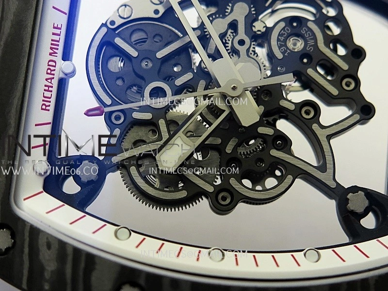 RM055 White Inner Bezel White Crown NTPT ZF 1:1 Best Edition On White Rubber Strap RMUL2 Super Clone V2