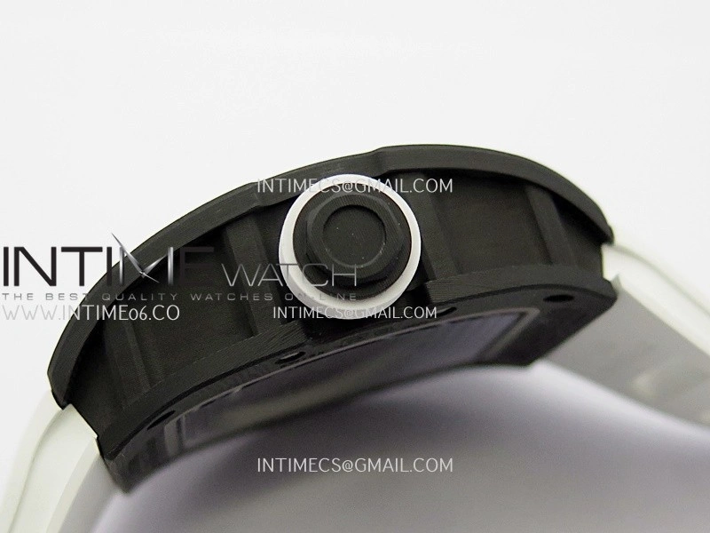 RM055 White Inner Bezel White Crown NTPT ZF 1:1 Best Edition On White Rubber Strap RMUL2 Super Clone V2