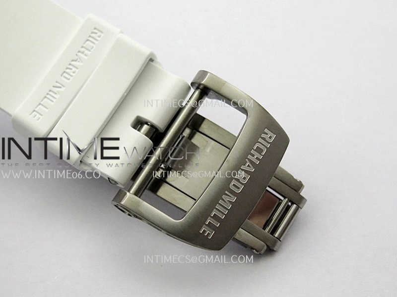 RM055 White Inner Bezel White Crown NTPT ZF 1:1 Best Edition On White Rubber Strap RMUL2 Super Clone V2
