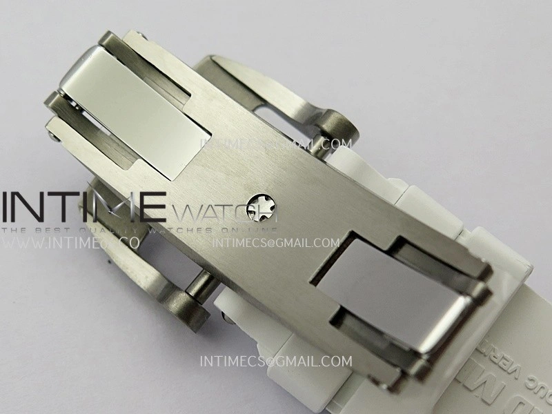 RM055 White Inner Bezel White Crown NTPT ZF 1:1 Best Edition On White Rubber Strap RMUL2 Super Clone V2