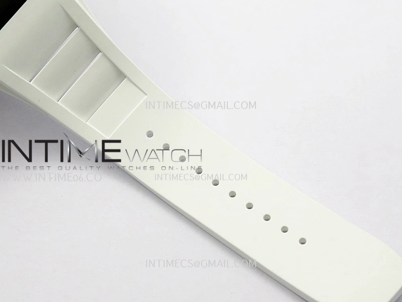 RM055 White Inner Bezel White Crown NTPT ZF 1:1 Best Edition On White Rubber Strap RMUL2 Super Clone V2