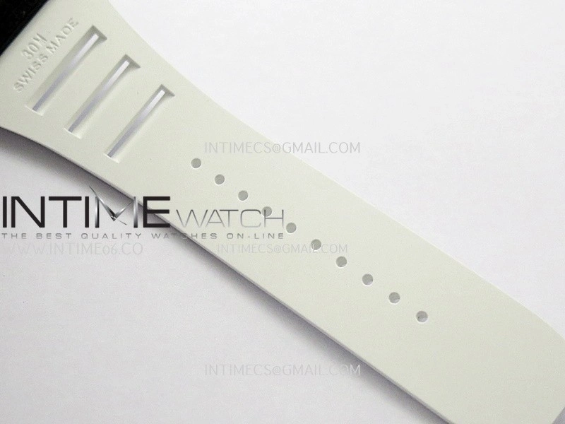 RM055 White Inner Bezel White Crown NTPT ZF 1:1 Best Edition On White Rubber Strap RMUL2 Super Clone V2