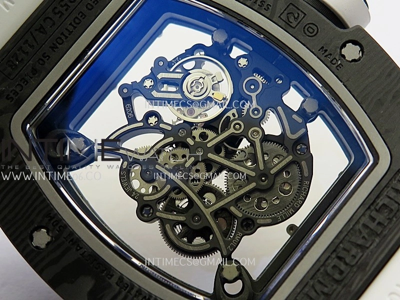 RM055 White Inner Bezel White Crown NTPT ZF 1:1 Best Edition On White Rubber Strap RMUL2 Super Clone V2