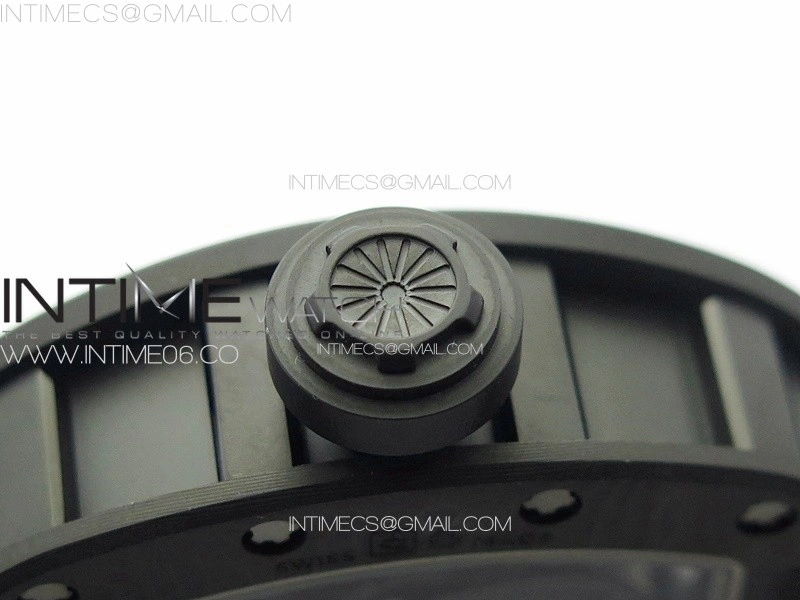 RM052 Skull Black Carbon Real Tourbillon YSF 1:1 Best Edition Skull Dial on Black Rubber Strap