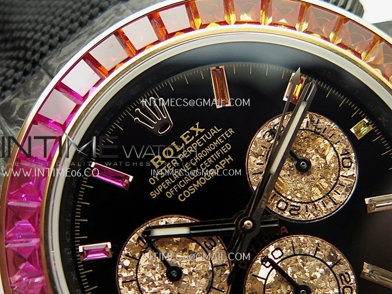 Daytona Rainbow Black Carbon SONIC 1:1 Best Edition Black Rainbow Dial on Black Nylon Strap SA4130