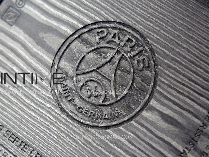 RM035-01 Paris Black Carbon ZF Best Edition Skeleton Dial On Blue Rubber Strap Super Clone RMUL1