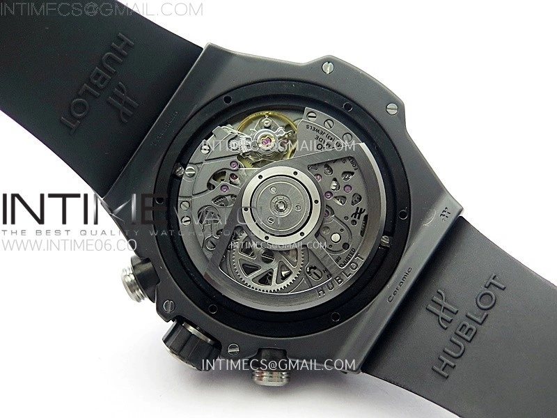 Hublot Big Bang Unico 42mm Real Black Ceramic BBF 1:1 Best Edition Black Skeleton Dial on Black Rubber Strap A1280