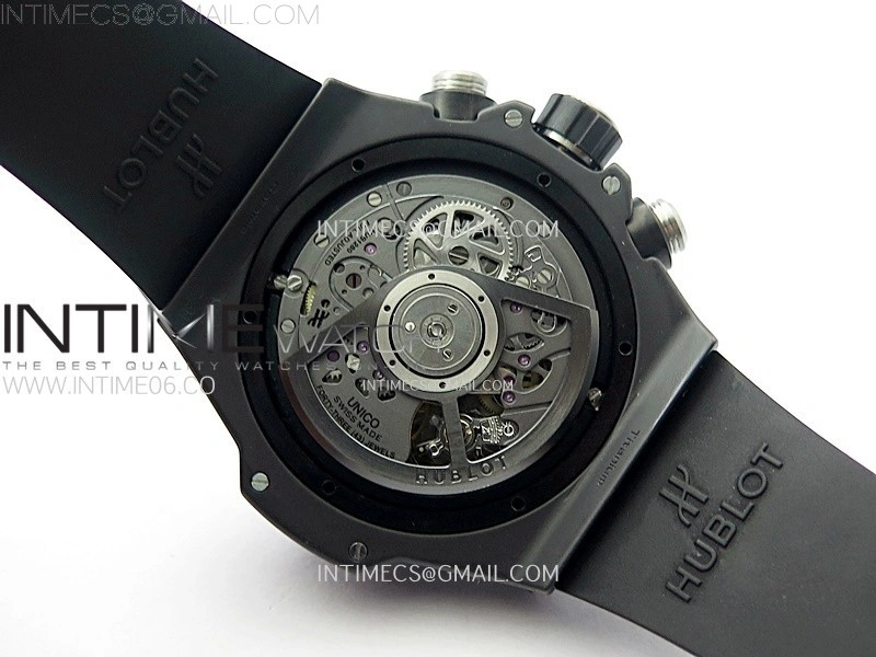 Hublot Big Bang Unico 42mm Real Black Ceramic BBF 1:1 Best Edition Black Skeleton Dial on Black Rubber Strap A1280