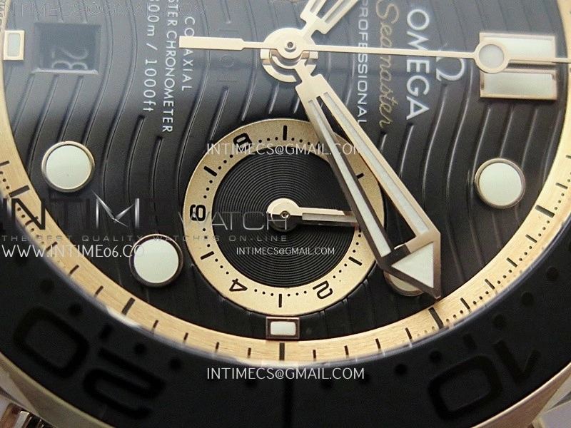 Seamaster 300M Chrono Black Ceramic Bezel RG N1F 1:1 Best Edition Black Dial on Black Rubber Strap A9900
