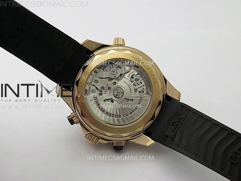 Seamaster 300M Chrono Black Ceramic Bezel RG N1F 1:1 Best Edition Black Dial on Black Rubber Strap A9900