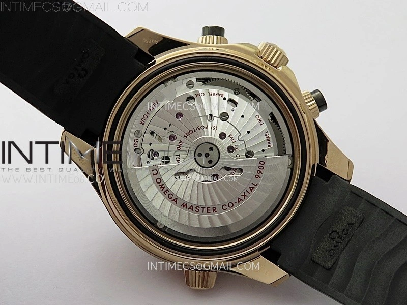 Seamaster 300M Chrono Black Ceramic Bezel RG N1F 1:1 Best Edition Black Dial on Black Rubber Strap A9900