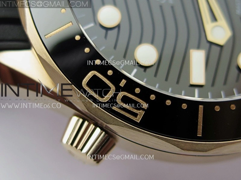 2018 Seamaster Diver 300M Black Ceramic Bezel RG VSF 1:1 Best Edition Black Dial On Black Rubber Strap A8801