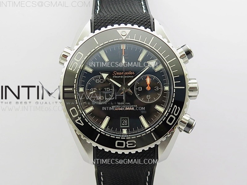 Planet Ocean Master Chronometer Black Ceramic Bezel SS SCF 1:1 Best Edition Black Dial on Black Rubber Strap A9900