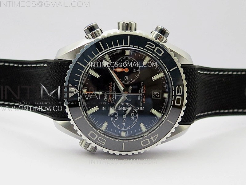 Planet Ocean Master Chronometer Black Ceramic Bezel SS SCF 1:1 Best Edition Black Dial on Black Rubber Strap A9900