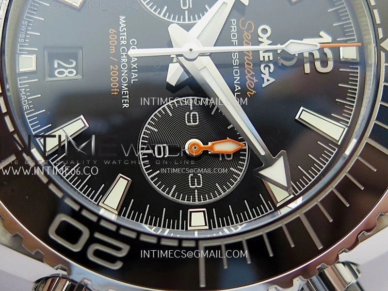 Planet Ocean Master Chronometer Black Ceramic Bezel SS SCF 1:1 Best Edition Black Dial on Black Rubber Strap A9900