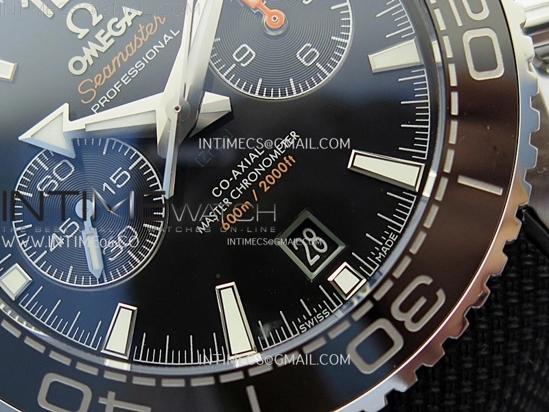 Planet Ocean Master Chronometer Black Ceramic Bezel SS SCF 1:1 Best Edition Black Dial on Black Rubber Strap A9900