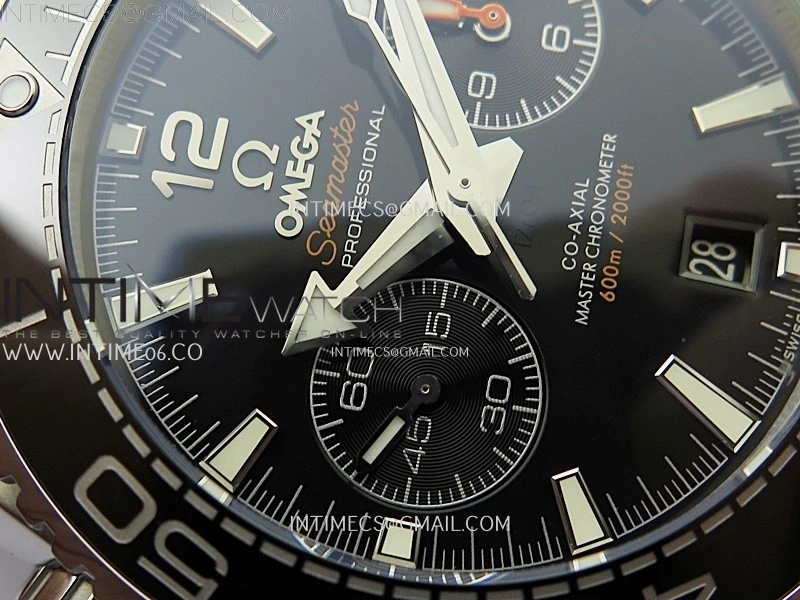 Planet Ocean Master Chronometer Black Ceramic Bezel SS SCF 1:1 Best Edition Black Dial on Black Rubber Strap A9900