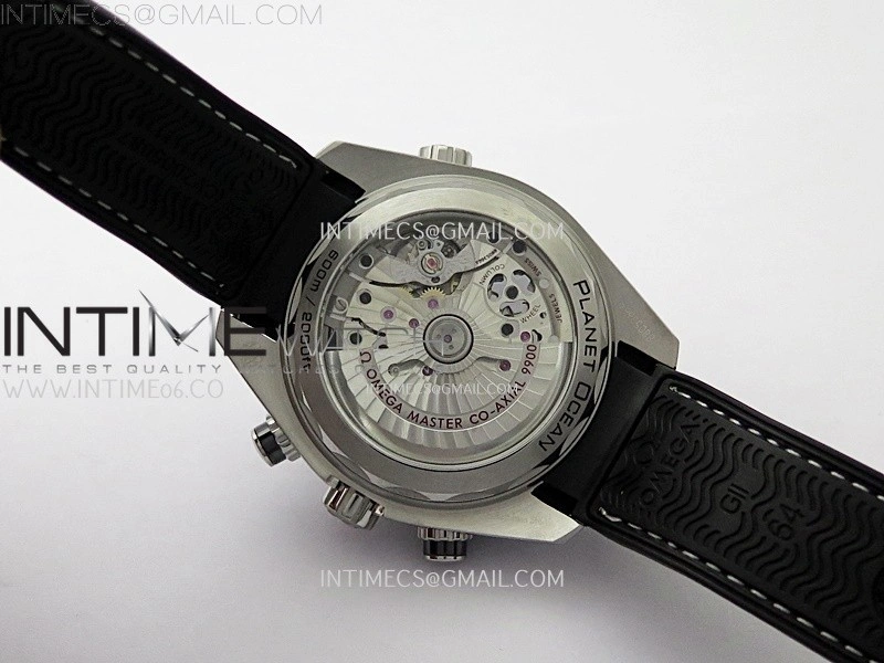 Planet Ocean Master Chronometer Black Ceramic Bezel SS SCF 1:1 Best Edition Black Dial on Black Rubber Strap A9900