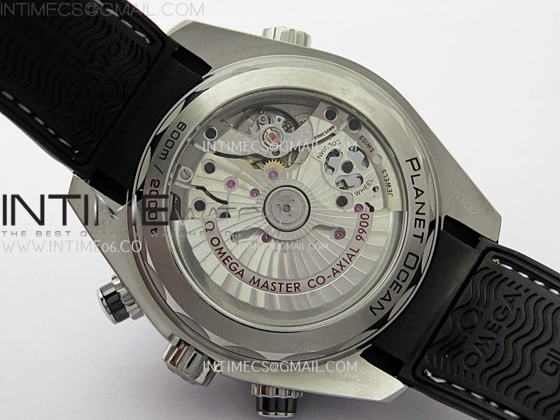 Planet Ocean Master Chronometer Black Ceramic Bezel SS SCF 1:1 Best Edition Black Dial on Black Rubber Strap A9900