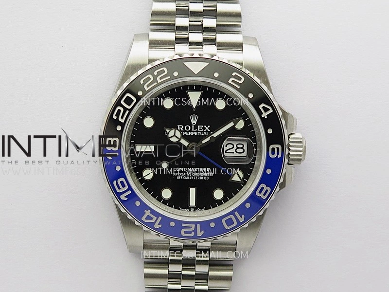 GMT-Master II 126710 BLNR Black Blue V2 904L SS QF 1:1 Best Edition Black Dial On Jubilee Bracelet SH3285 CHS