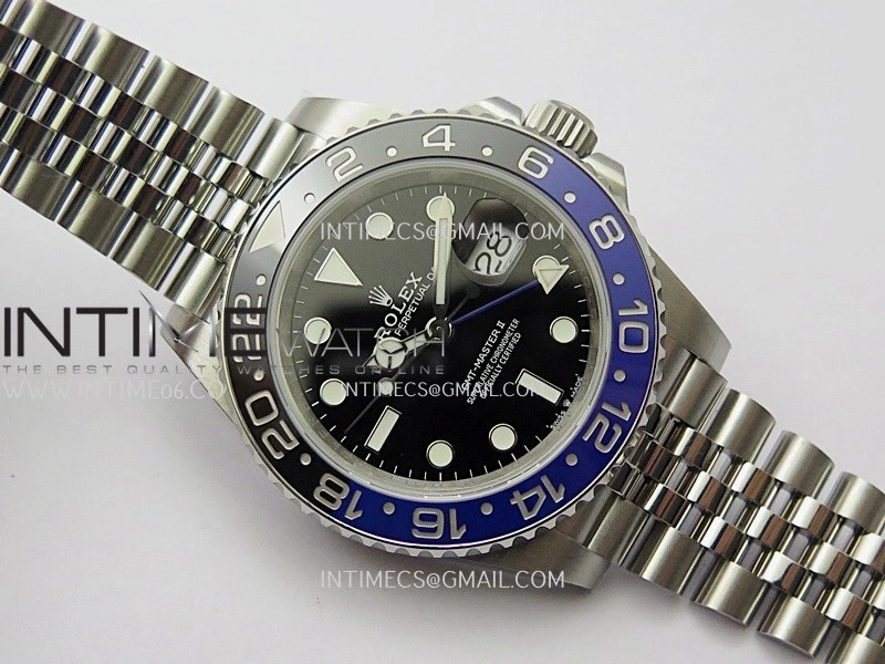 GMT-Master II 126710 BLNR Black Blue V2 904L SS QF 1:1 Best Edition Black Dial On Jubilee Bracelet SH3285 CHS