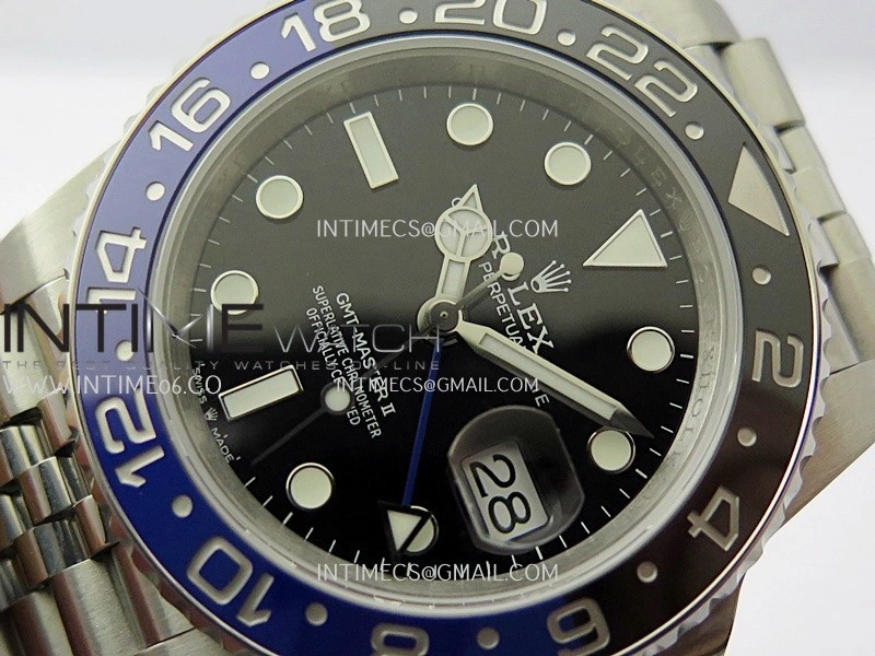 GMT-Master II 126710 BLNR Black Blue V2 904L SS QF 1:1 Best Edition Black Dial On Jubilee Bracelet SH3285 CHS