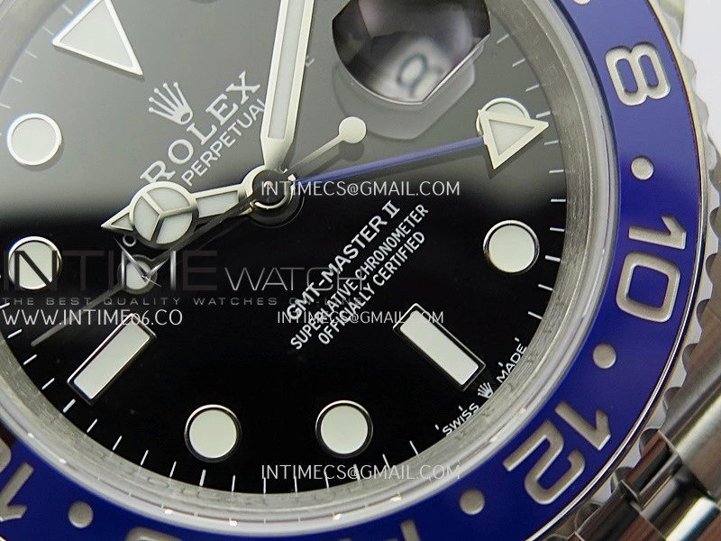 GMT-Master II 126710 BLNR Black Blue V2 904L SS QF 1:1 Best Edition Black Dial On Jubilee Bracelet SH3285 CHS