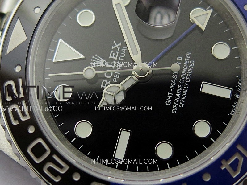 GMT-Master II 126710 BLNR Black Blue V2 904L SS QF 1:1 Best Edition Black Dial On Jubilee Bracelet SH3285 CHS