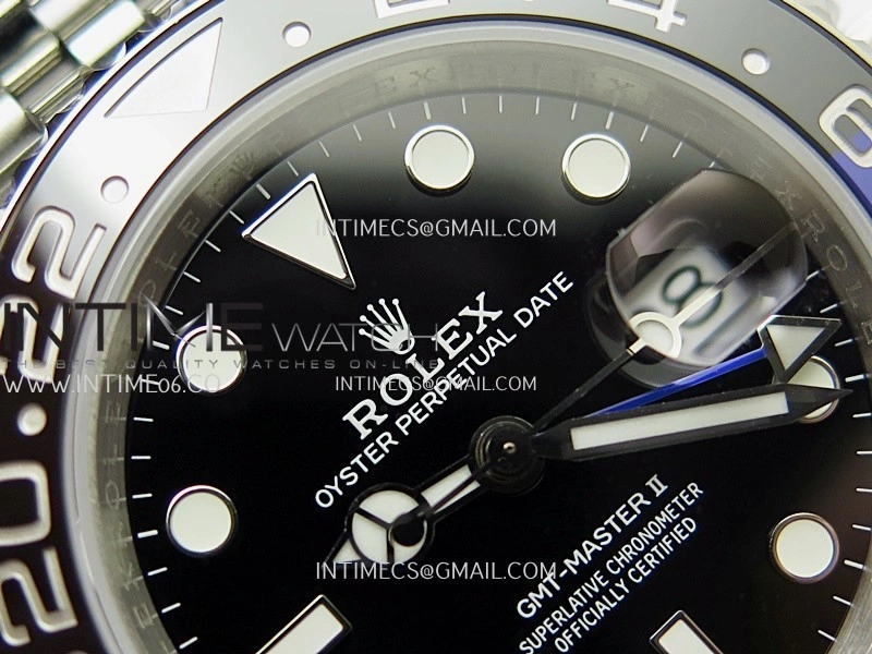 GMT-Master II 126710 BLNR Black Blue V2 904L SS QF 1:1 Best Edition Black Dial On Jubilee Bracelet SH3285 CHS