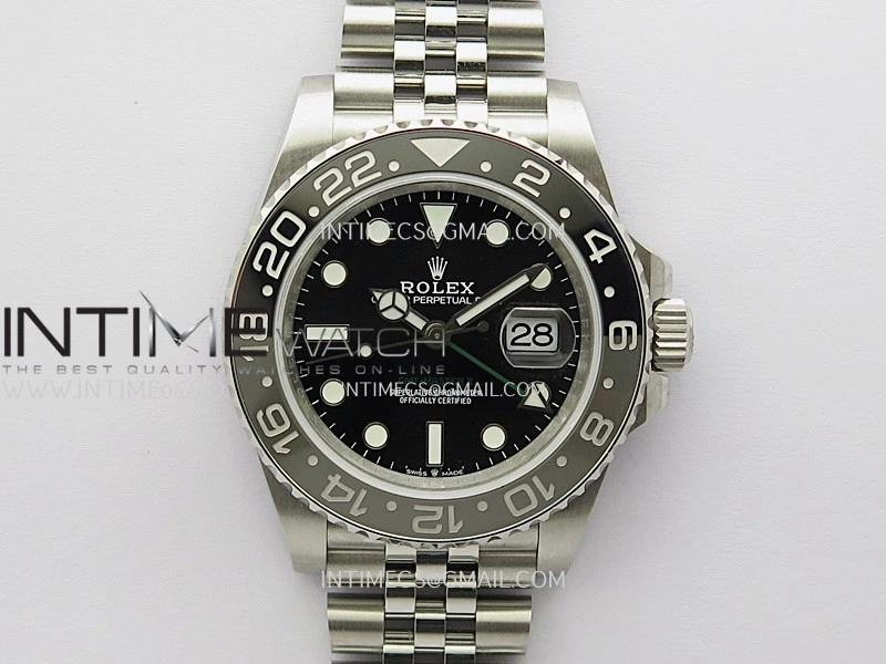GMT-Master II 126710 GRNR Black Gray V2 904L SS QF 1:1 Best Edition Black Dial On Jubilee Bracelet SH3285 CHS