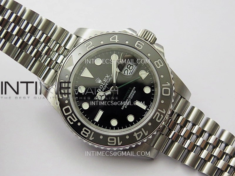GMT-Master II 126710 GRNR Black Gray V2 904L SS QF 1:1 Best Edition Black Dial On Jubilee Bracelet SH3285 CHS