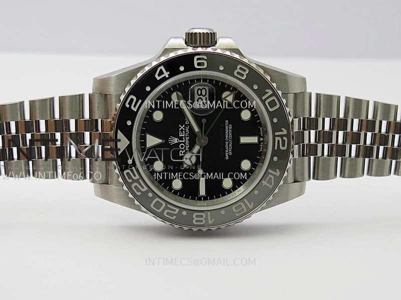 GMT-Master II 126710 GRNR Black Gray V2 904L SS QF 1:1 Best Edition Black Dial On Jubilee Bracelet SH3285 CHS