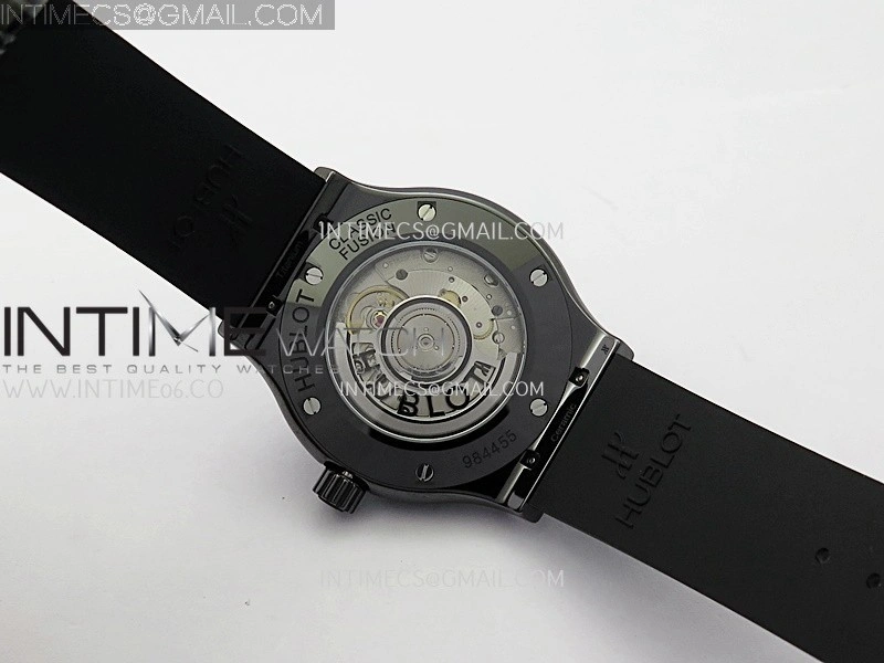 Classic Fusion 42mm Ceramic JJZF 1:1 Best Edition Black Dial On Black Rubber Strap