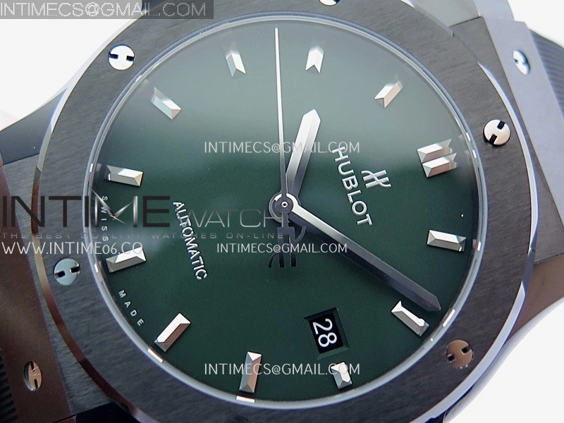 Classic Fusion 42mm Ceramic JJZF 1:1 Best Edition Green Dial On Black Rubber Strap