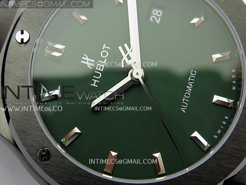 Classic Fusion 42mm Ceramic JJZF 1:1 Best Edition Green Dial On Black Rubber Strap