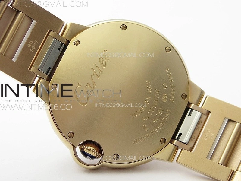 Ballon Bleu 36mm Double Diamonds Bezel RG 3KF 1:1 Best Edition White Textured Dial on SS Bracelet A076