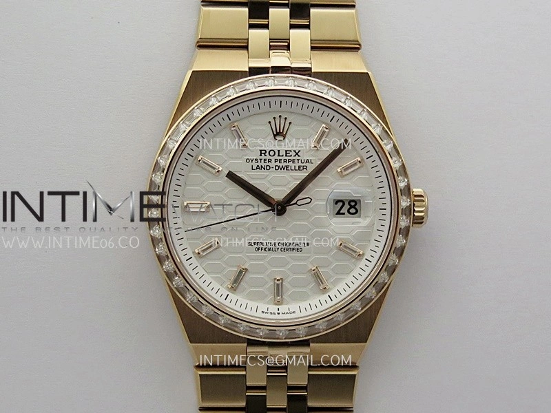 Land Dweller 127385 Diamond Bezel RG ESF White Dial T Diamond Marker On RG Bracelet A7135