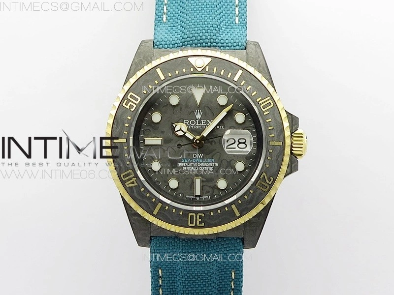 Sea Dweller 43mm Carbon YG 'IRBIS' DIWF Best Edition Carbon Dial on Black Nylon Strap A2824