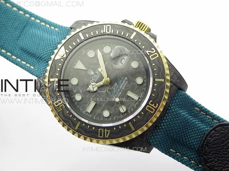 Sea Dweller 43mm Carbon YG 'IRBIS' DIWF Best Edition Carbon Dial on Black Nylon Strap A2824