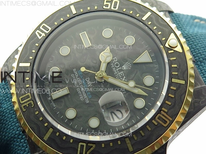 Sea Dweller 43mm Carbon YG 'IRBIS' DIWF Best Edition Carbon Dial on Black Nylon Strap A2824