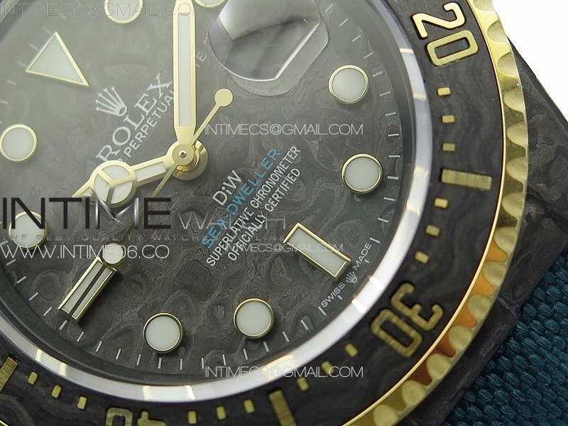 Sea Dweller 43mm Carbon YG 'IRBIS' DIWF Best Edition Carbon Dial on Black Nylon Strap A2824