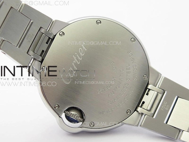 Ballon Bleu 33mm Diamonds Bezel SS 3KF 1:1 Best Edition Ice Blue Dial on SS Bracelet A076