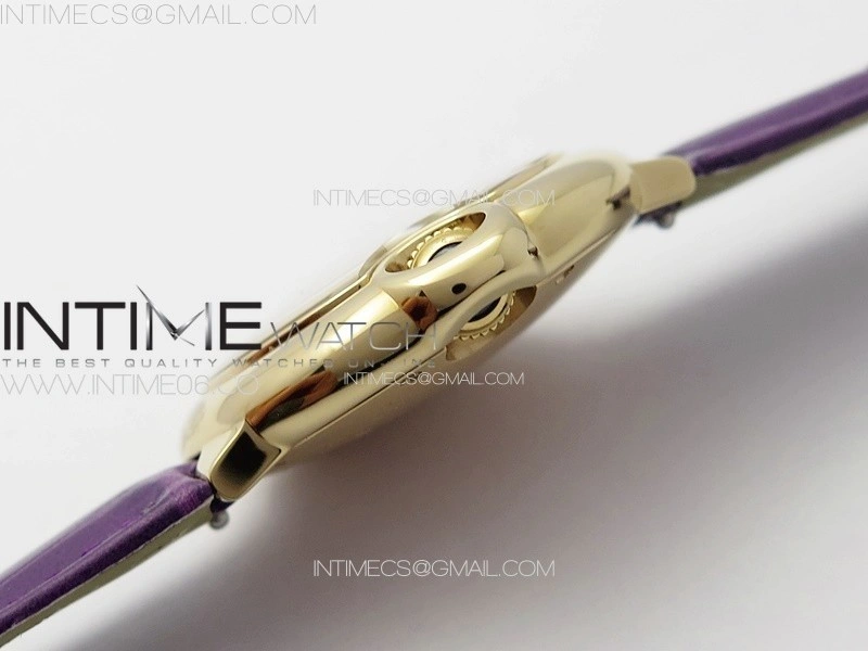 Ballon Bleu 33mm RG 3KF 1:1 Best Edition White Textured Dial on Purple Leather Strap A076