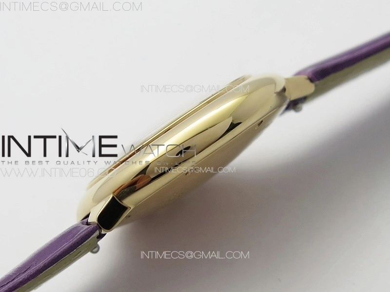 Ballon Bleu 33mm RG 3KF 1:1 Best Edition White Textured Dial on Purple Leather Strap A076