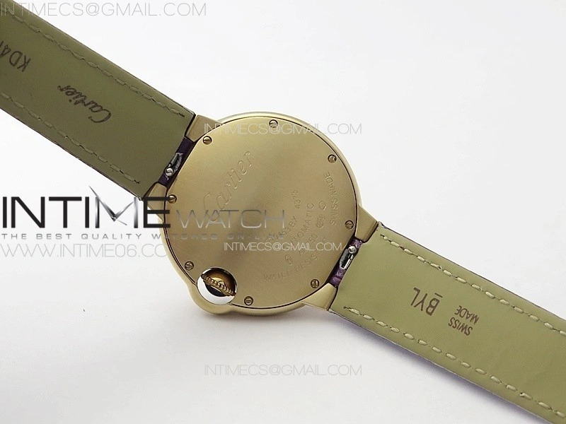 Ballon Bleu 33mm RG 3KF 1:1 Best Edition White Textured Dial on Purple Leather Strap A076
